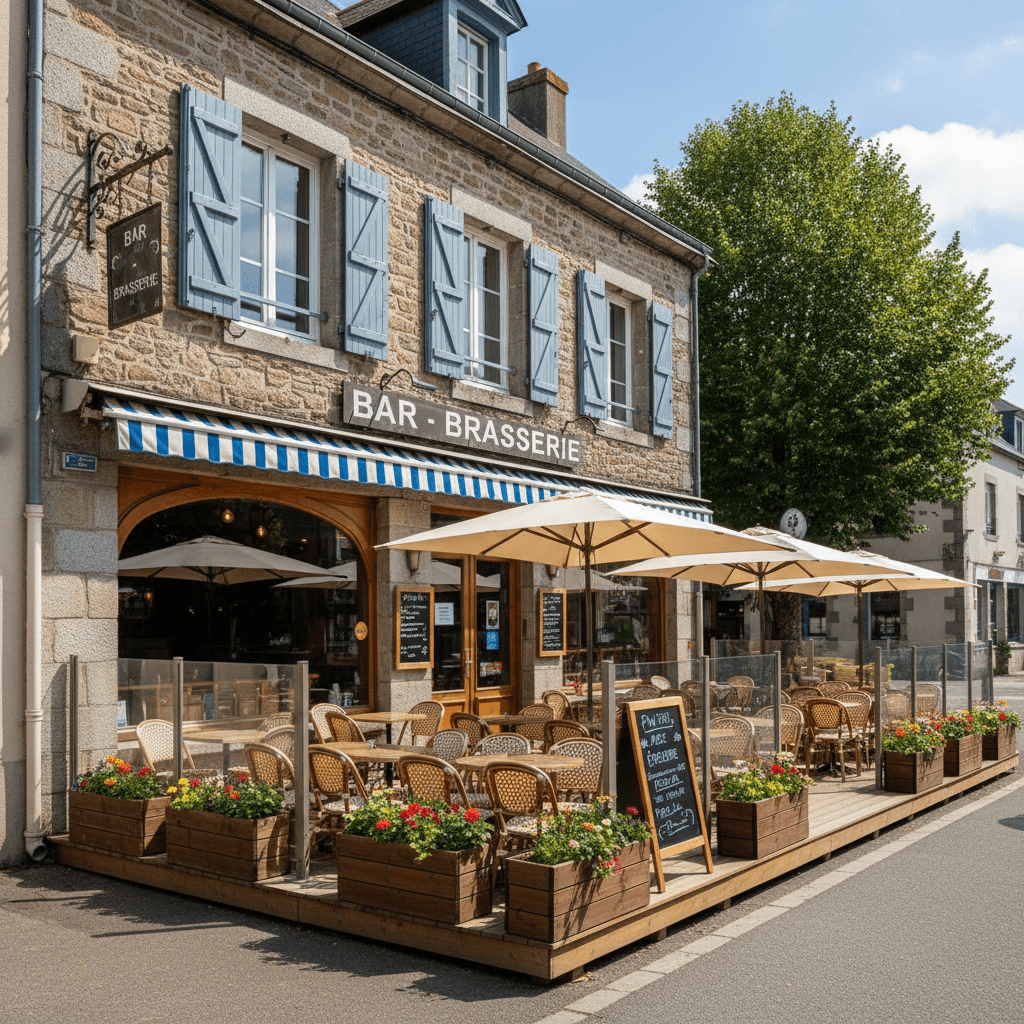Bar-brasserie à Saint-Brieuc : terrasse - licence IV - Image 1
