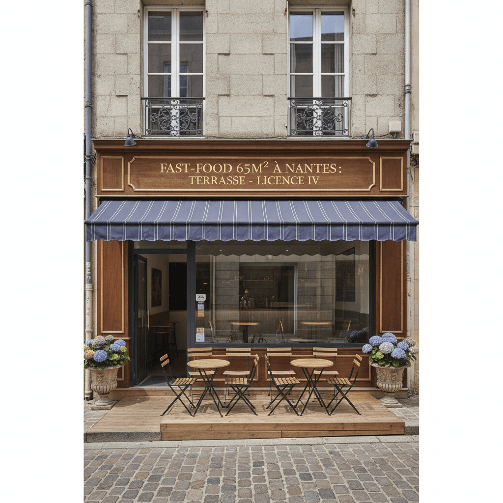 Fast-food 65m² à Nantes : terrasse - licence IV