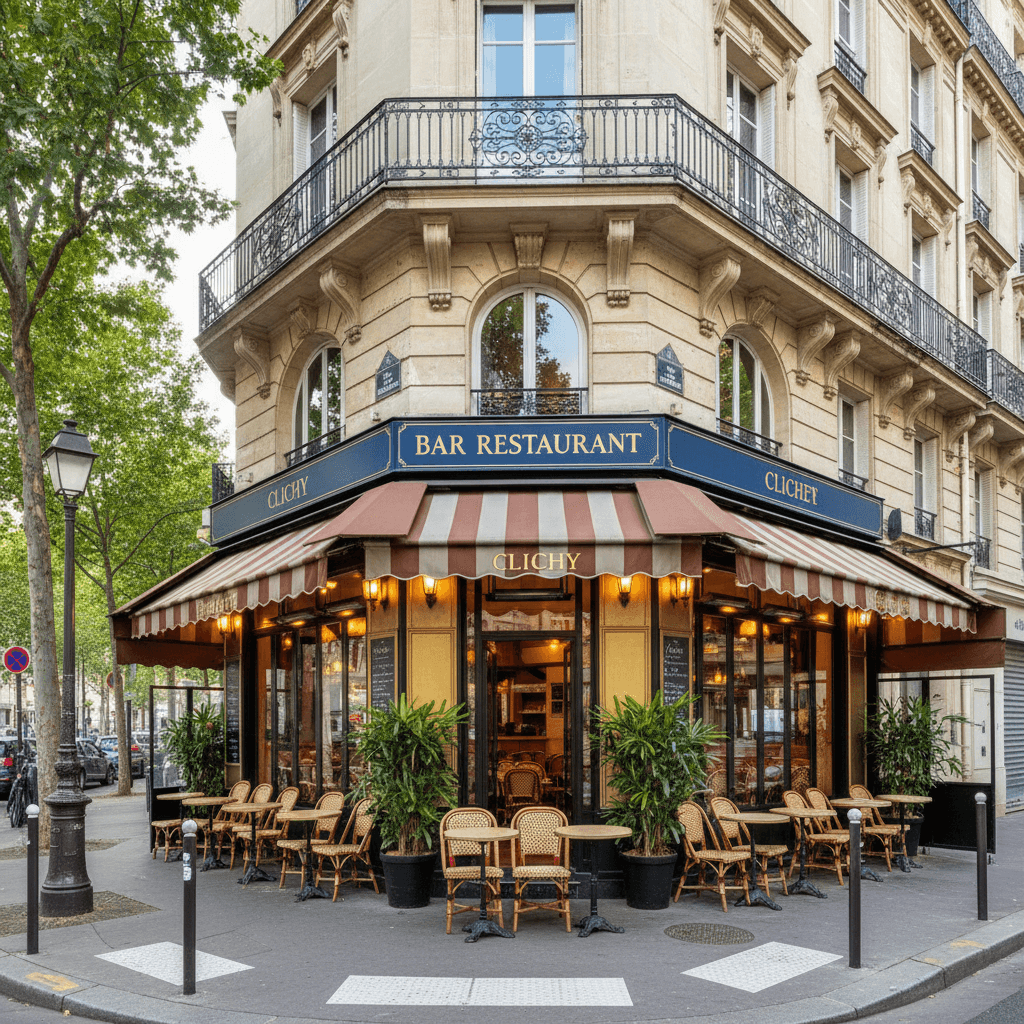 Bar-restaurant 50 couverts à Clichy : terrasse - extraction - Image 1