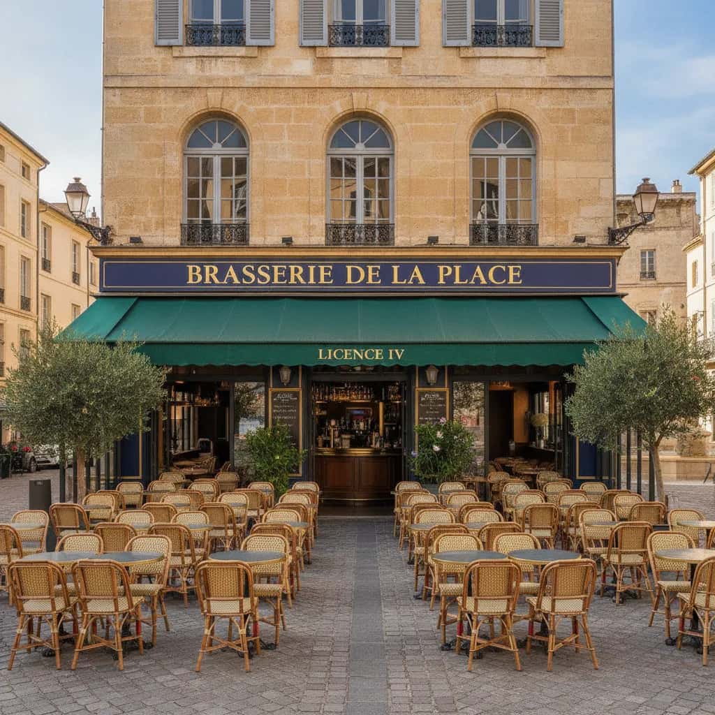 Bar-brasserie 250m² à Nîmes : terrasse - licence IV