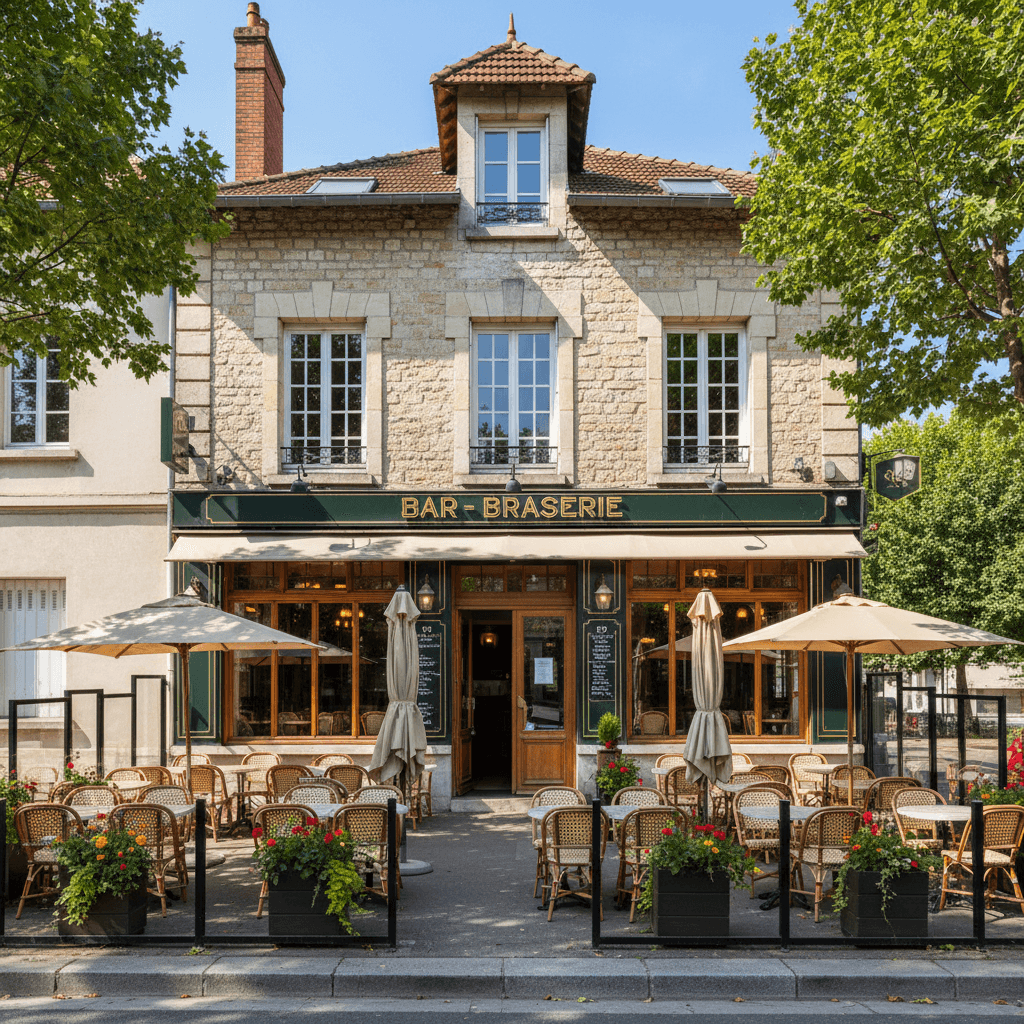 Bar-brasserie 450m² à Rillieux-La-Pape : terrasse - licence IV