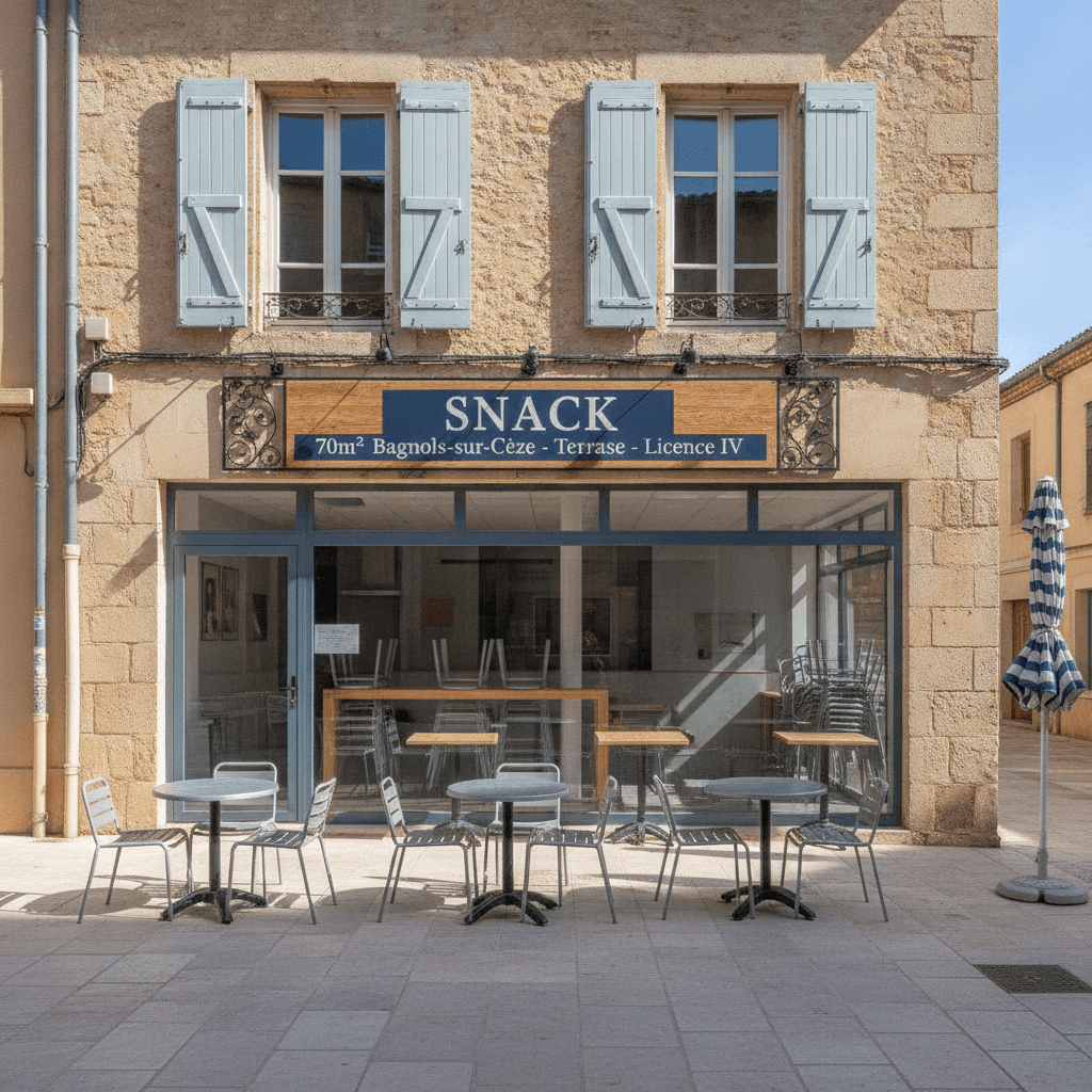 Snack 70m² à Bagnols-Sur-Cèze : terrasse - licence IV - Image 1