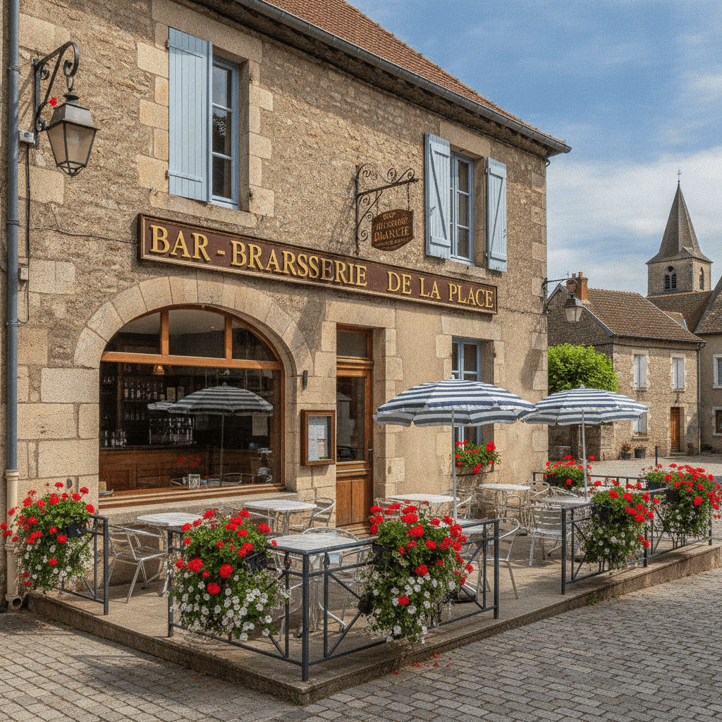 Bar-brasserie 295m² à Lapeyrouse : terrasse - licence IV