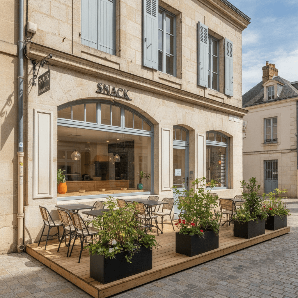Snack 70m² à Angoulême : terrasse - cave/réserve - Image 1