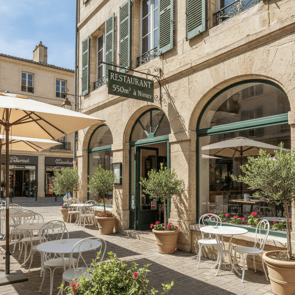 Restaurant 550m² à Nîmes : terrasse - licence IV