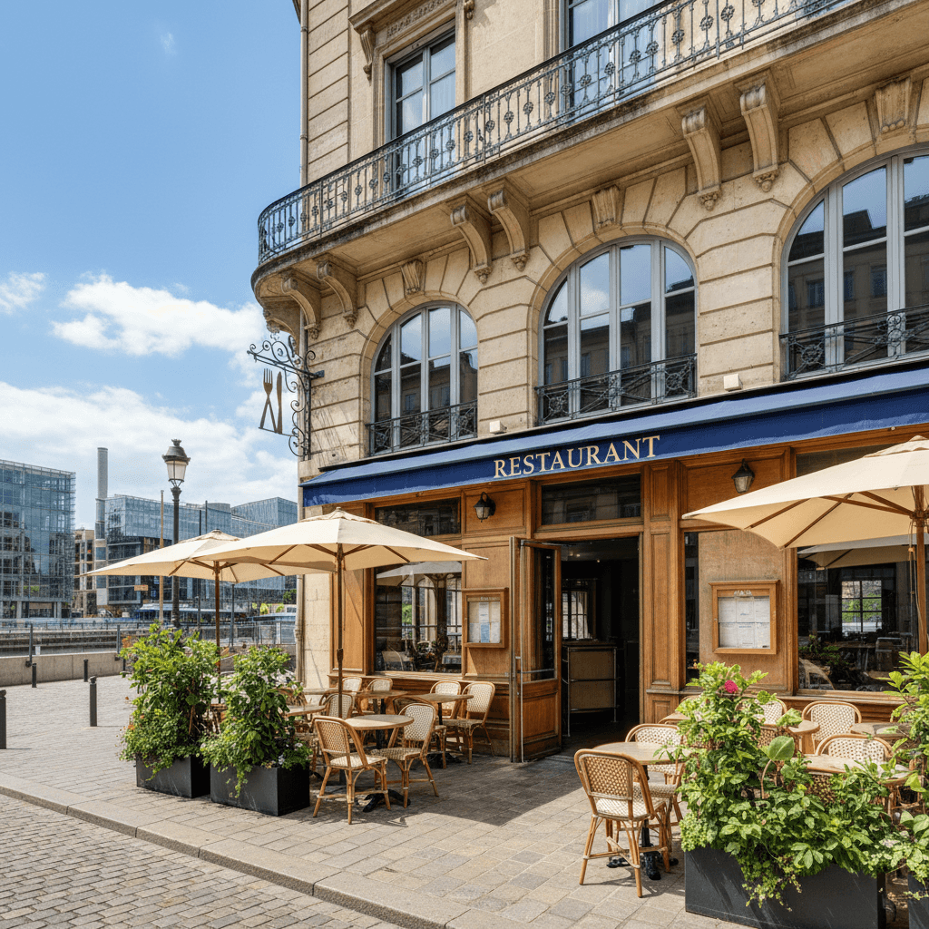 Restaurant 40 couverts à Lyon : terrasse - licence IV