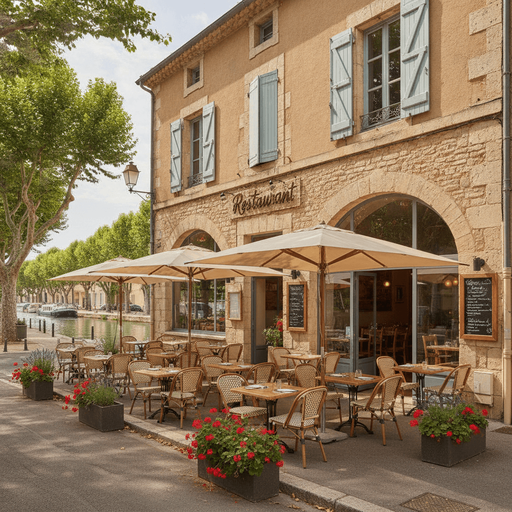 Restaurant 300m² à Homps : terrasse - extraction