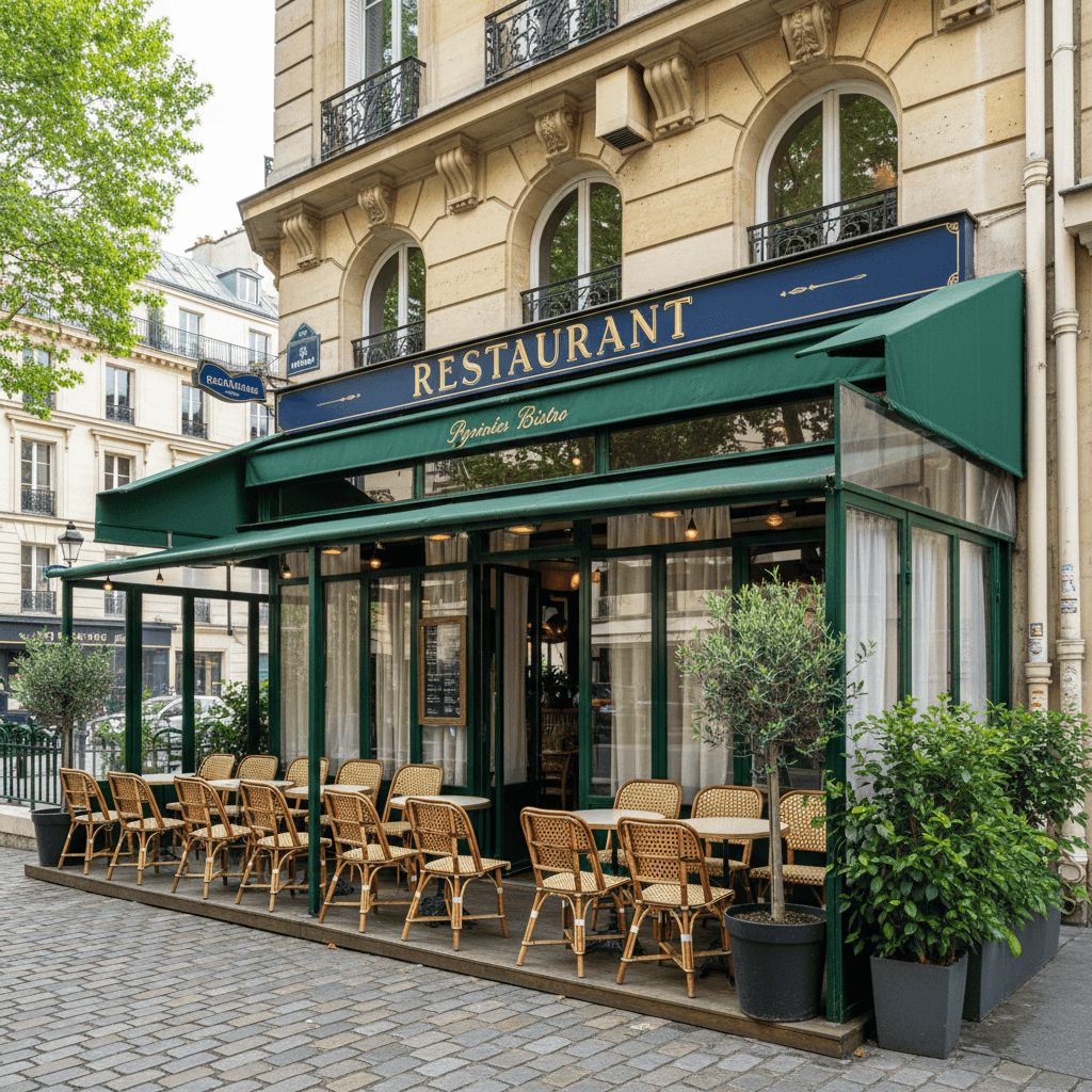 Restaurant 30 couverts à Paris : terrasse - extraction
