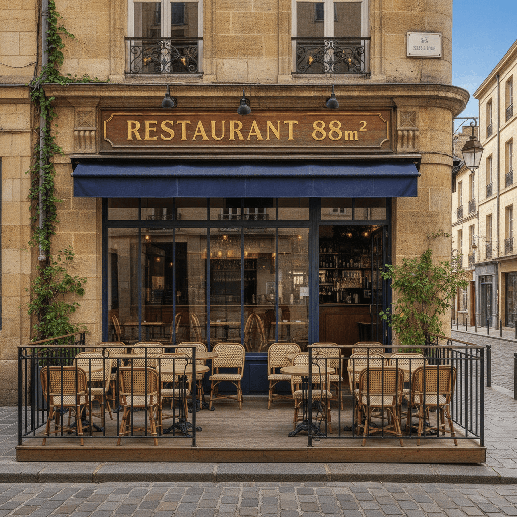 Restaurant 88m² à Bordeaux : terrasse