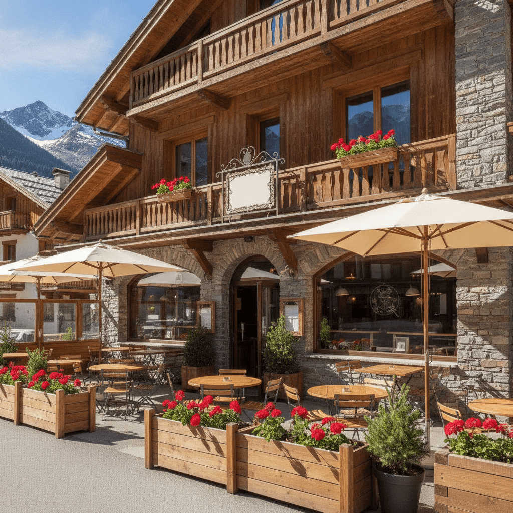 Restaurant à Aime-La-Plagne : terrasse - licence IV