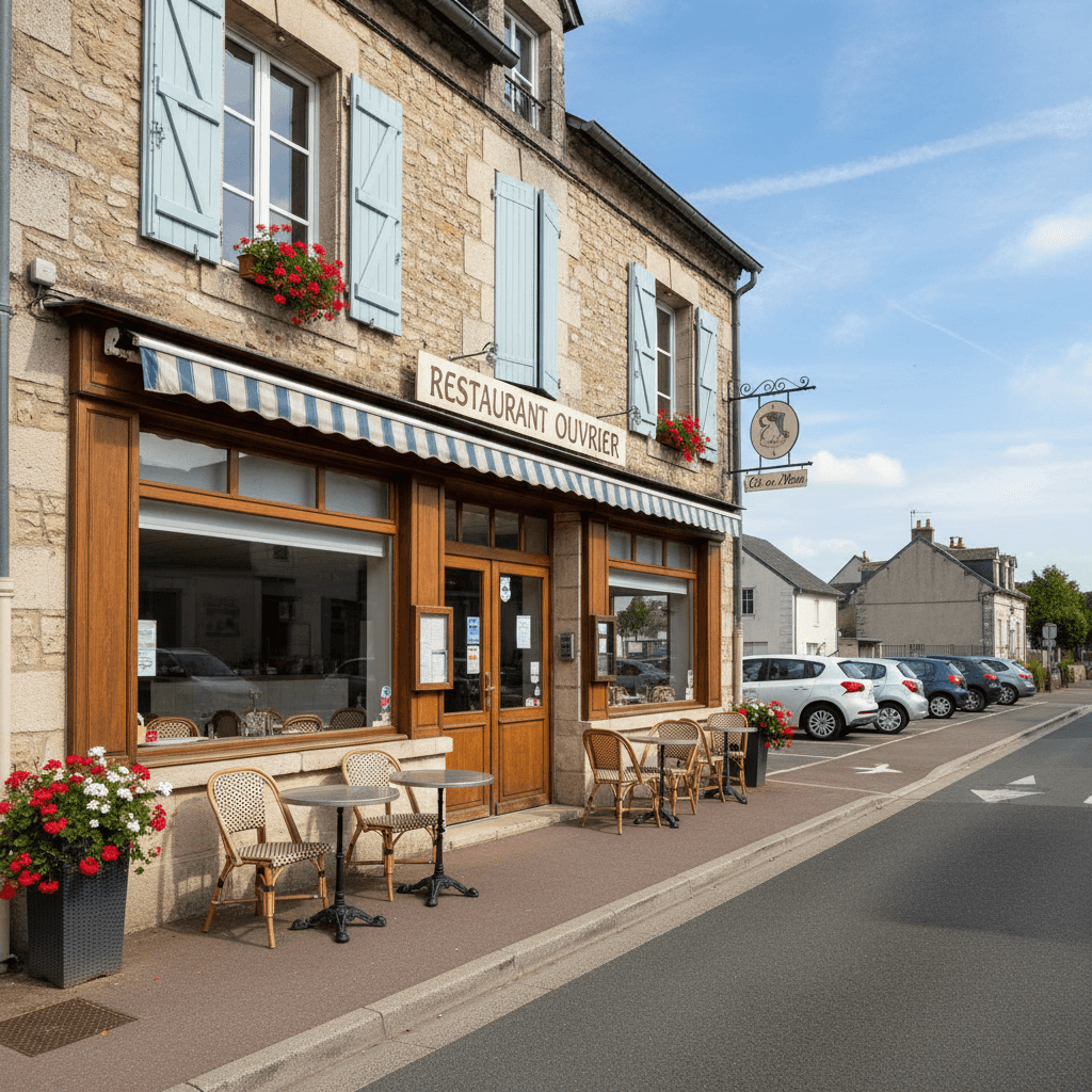 Restaurant à La Roche-Sur-Yon : terrasse - parking - Image 1