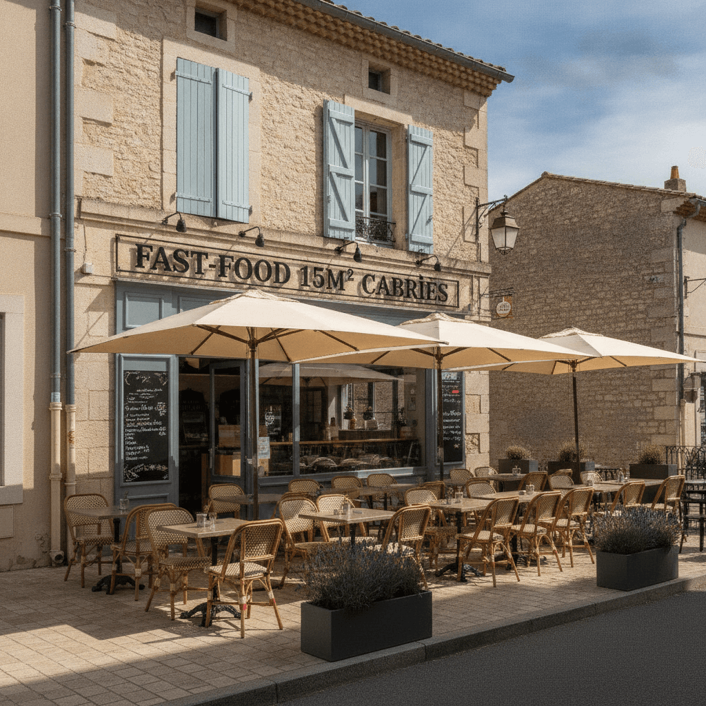 Fast-food 15m² à Cabriès : terrasse - cuisine équipée
