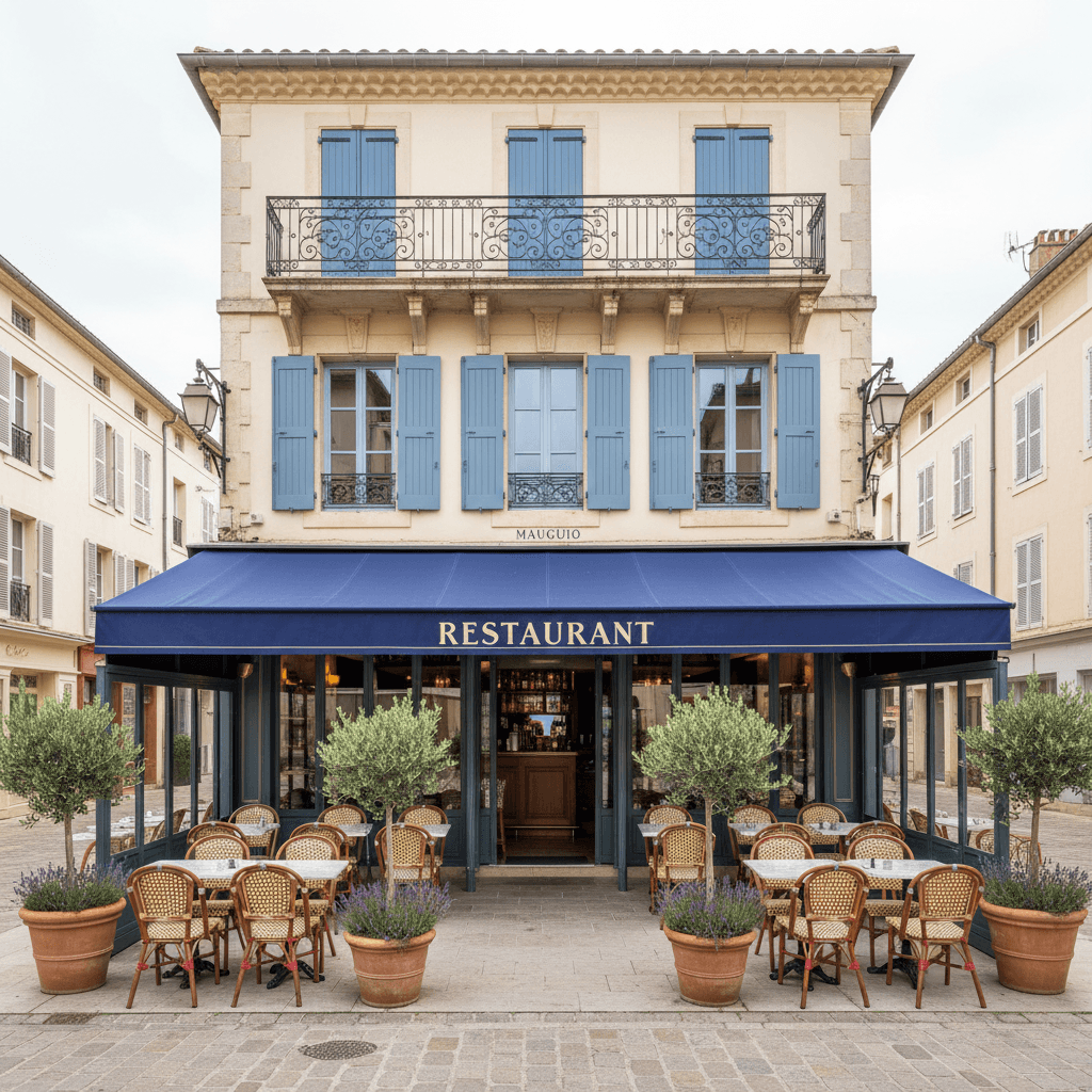 Restaurant à Mauguio : terrasse - extraction