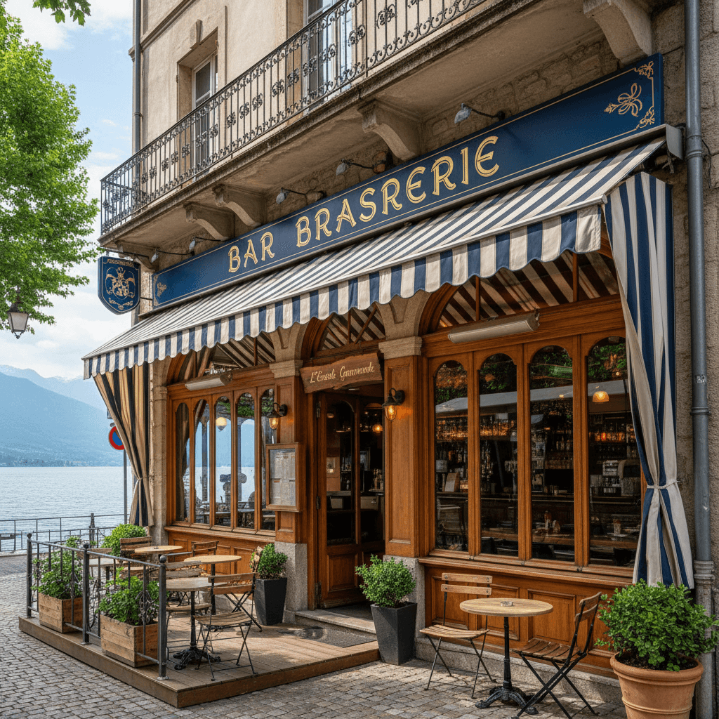 Bar-brasserie 70m² à Évian-Les-Bains : terrasse - licence IV - Image 1