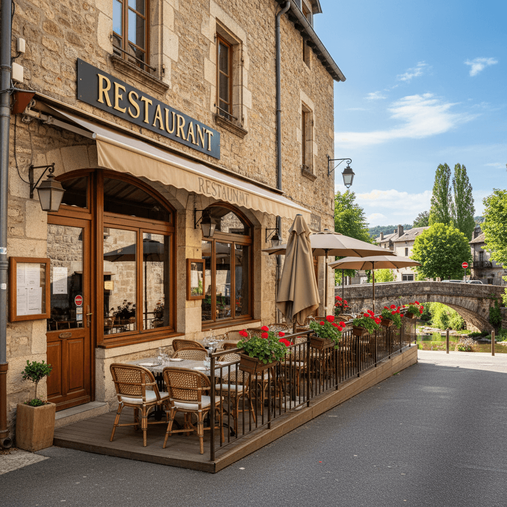 Restaurant 117m² à Largentière : terrasse - licence IV