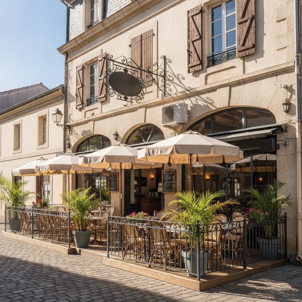Restaurant à Saint-Pierre : terrasse - climatisation - Image 1