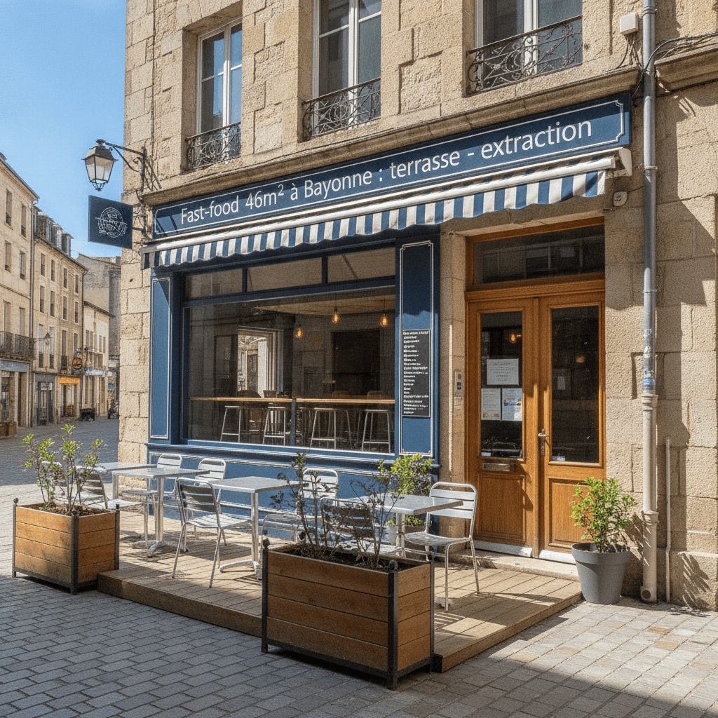 Fast-food 46m² à Bayonne : terrasse - extraction