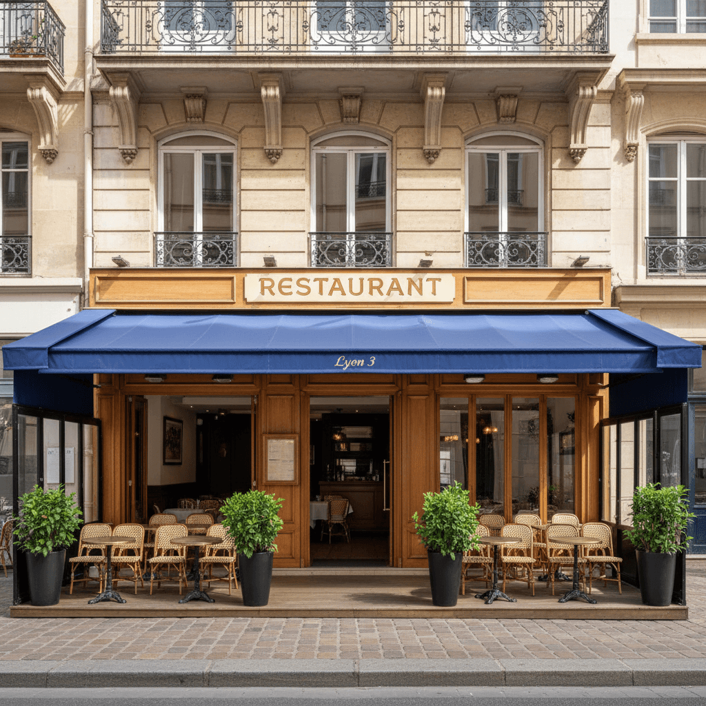 Restaurant 80m² à Lyon : terrasse - extraction
