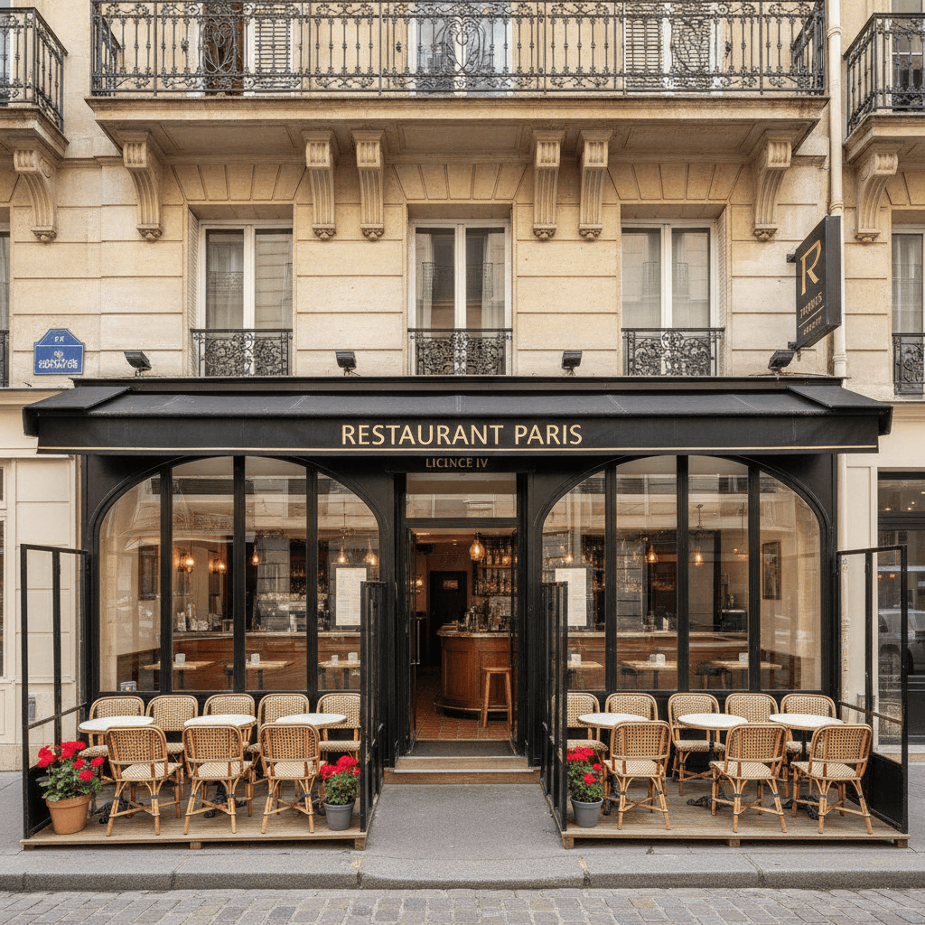 Restaurant 45 couverts à Paris : licence IV - extraction