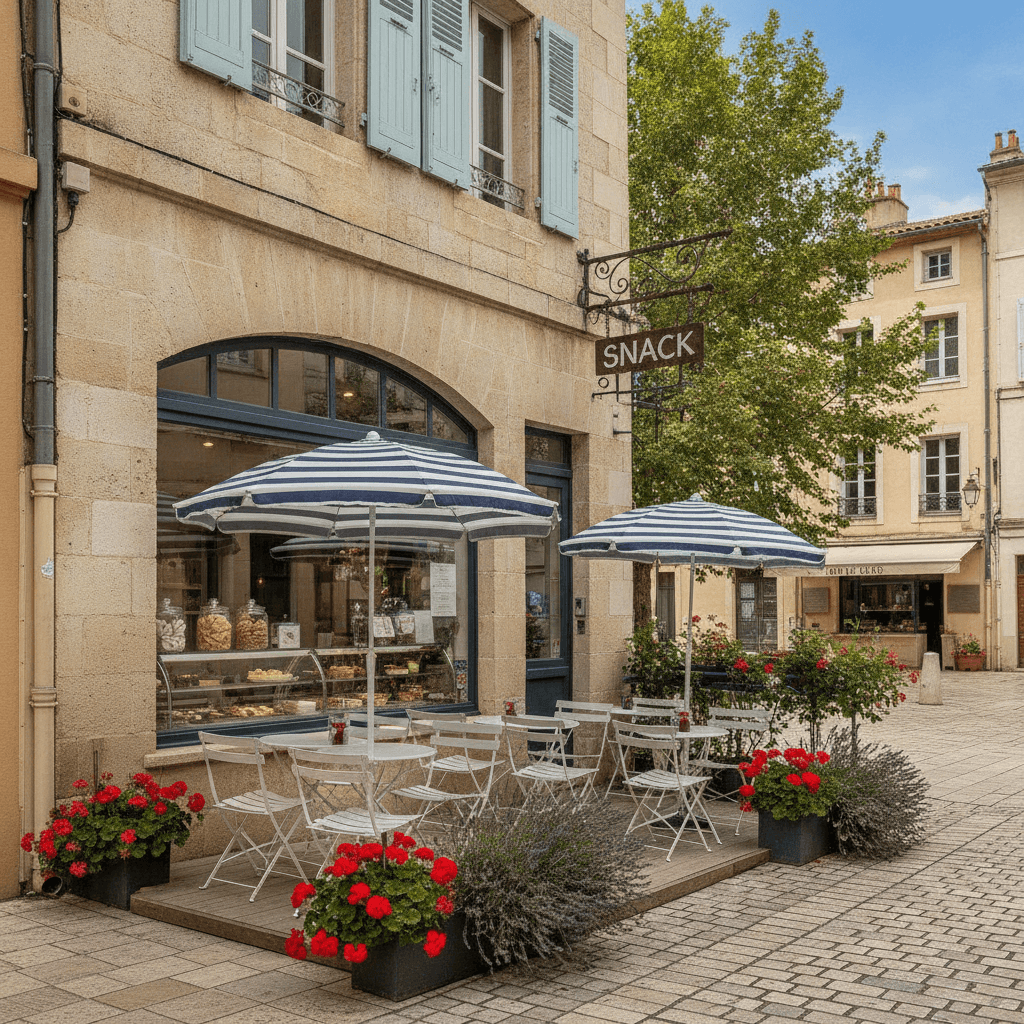 Snack 40m² à Grasse : terrasse - cuisine équipée - Image 1