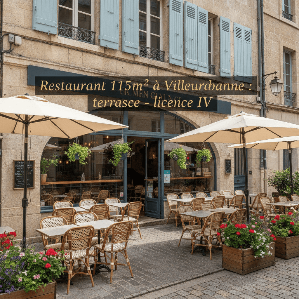 Restaurant 115m² à Villeurbanne : terrasse - licence IV