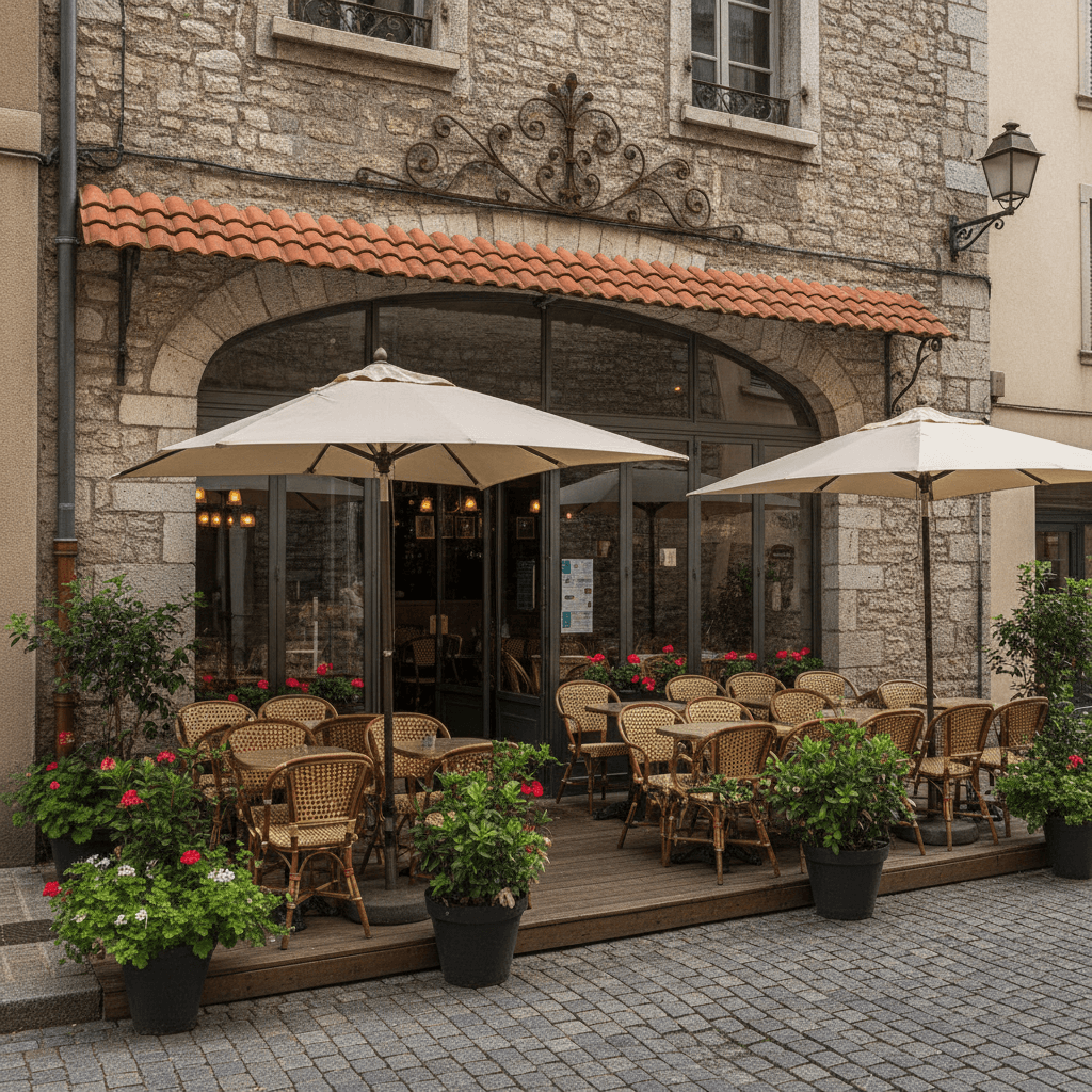 Restaurant 60m² à Annecy : terrasse - licence IV