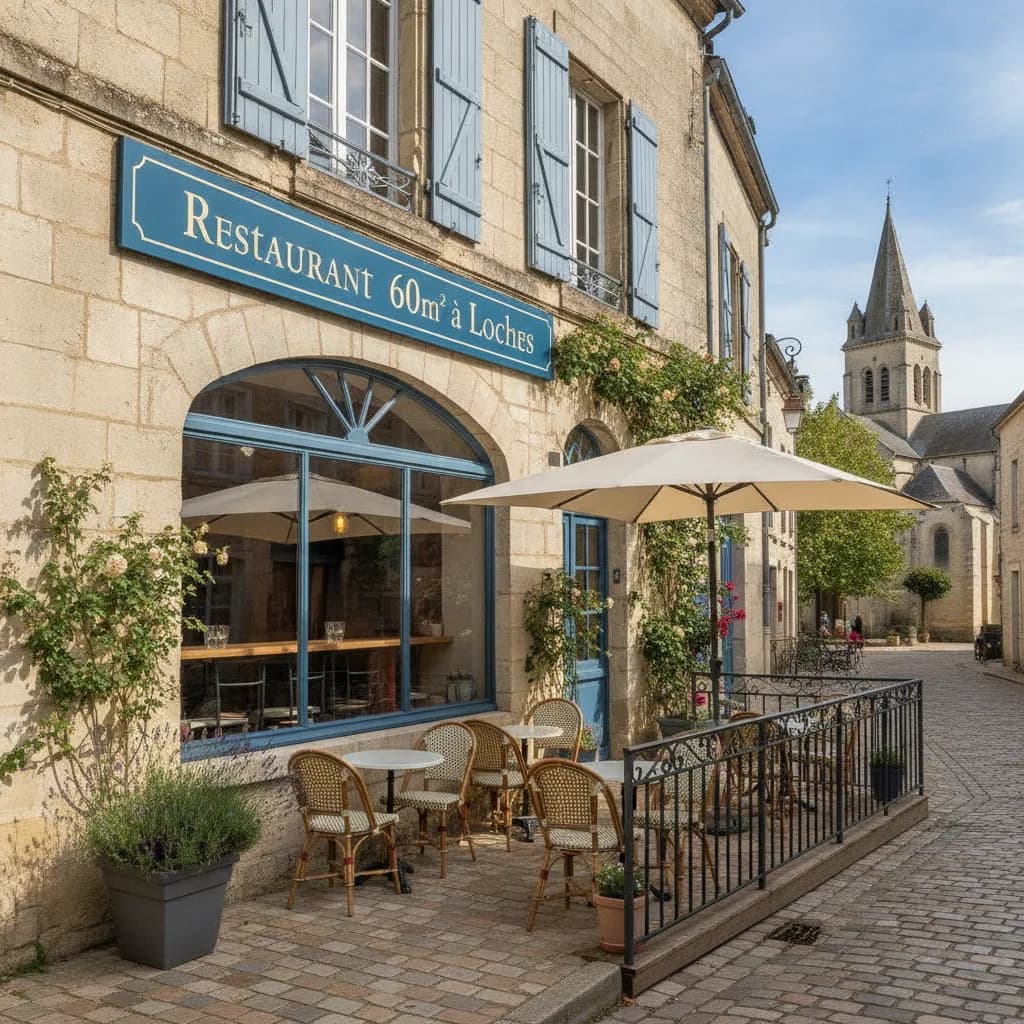 Restaurant 60m² à Loches : terrasse - licence IV - Image 1