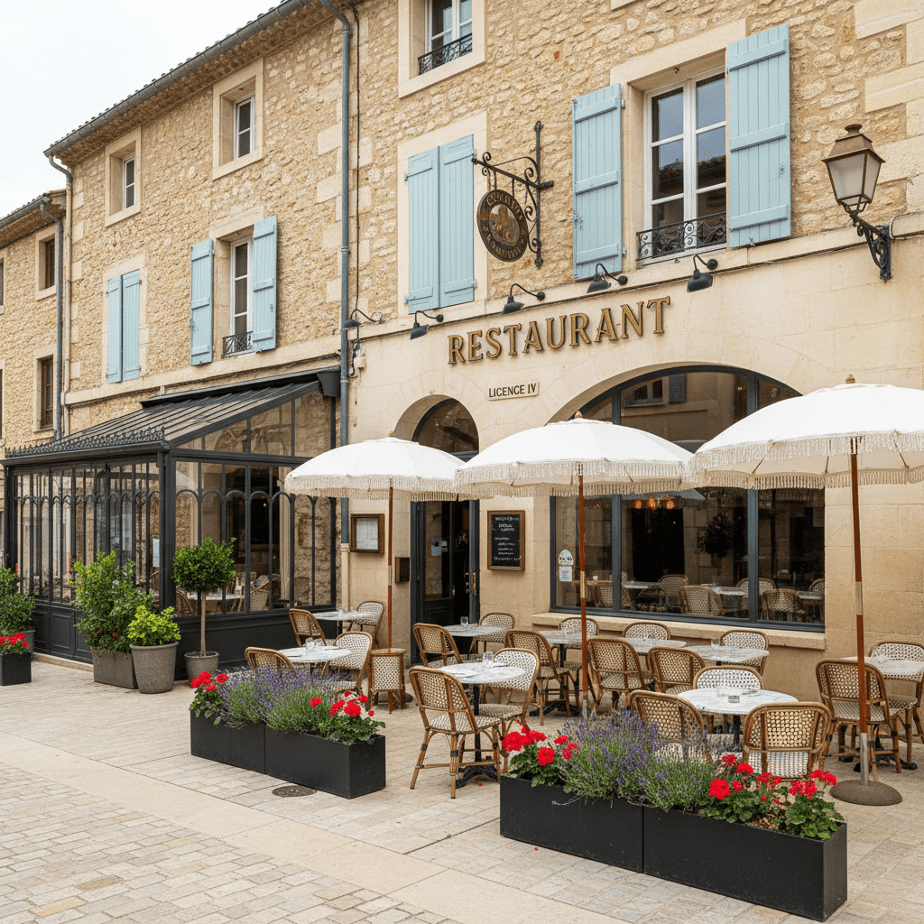 Restaurant à Bagnols-Sur-Cèze : terrasse - licence IV - Image 1