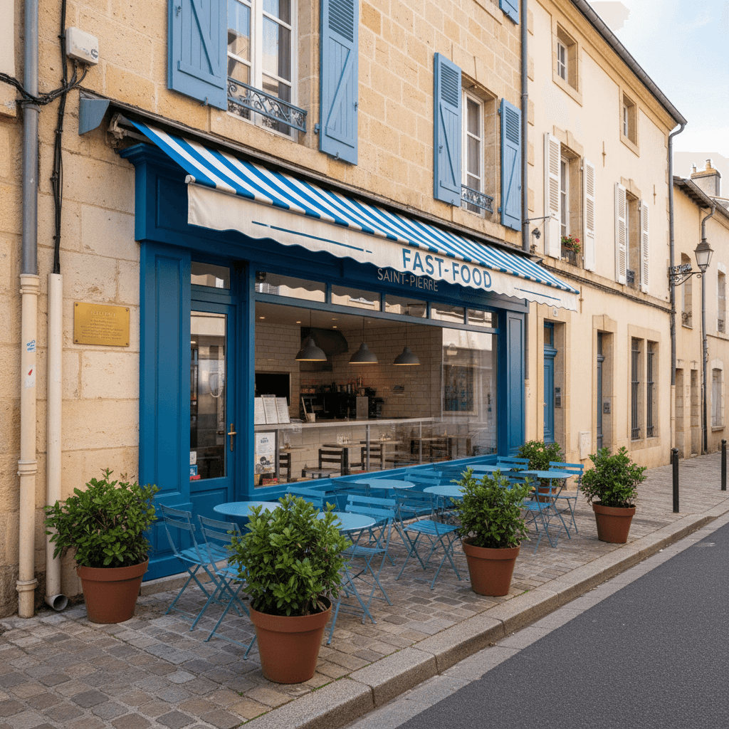 Fast-food 173m² à Saint-Pierre : terrasse - licence IV