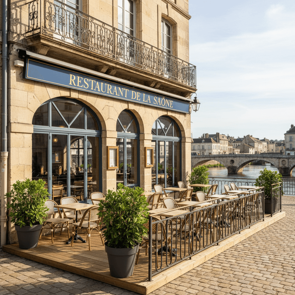 Restaurant à Mâcon : terrasse - extraction - Image 1