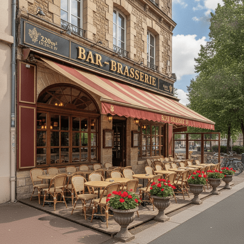 Bar-brasserie 210m² à Rouen : terrasse - licence IV