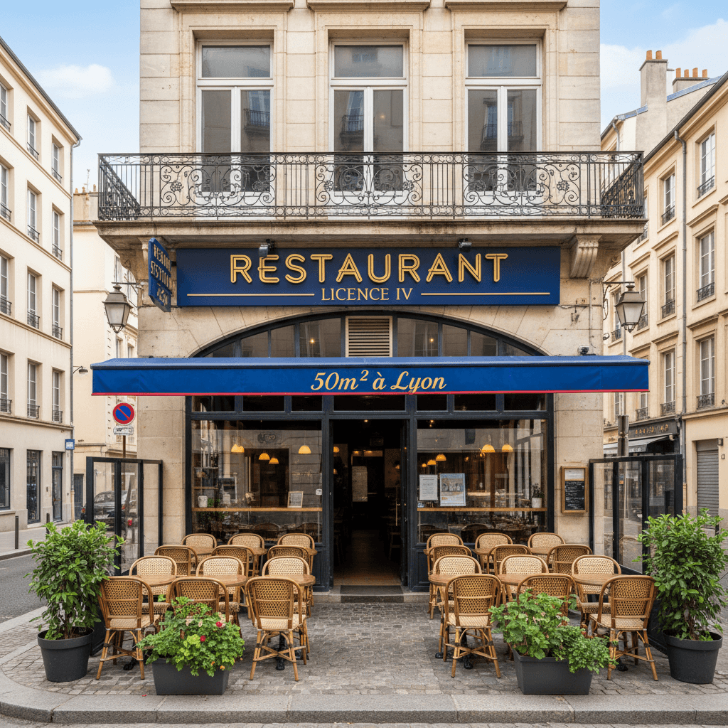 Restaurant 50m² à Lyon : terrasse - licence IV