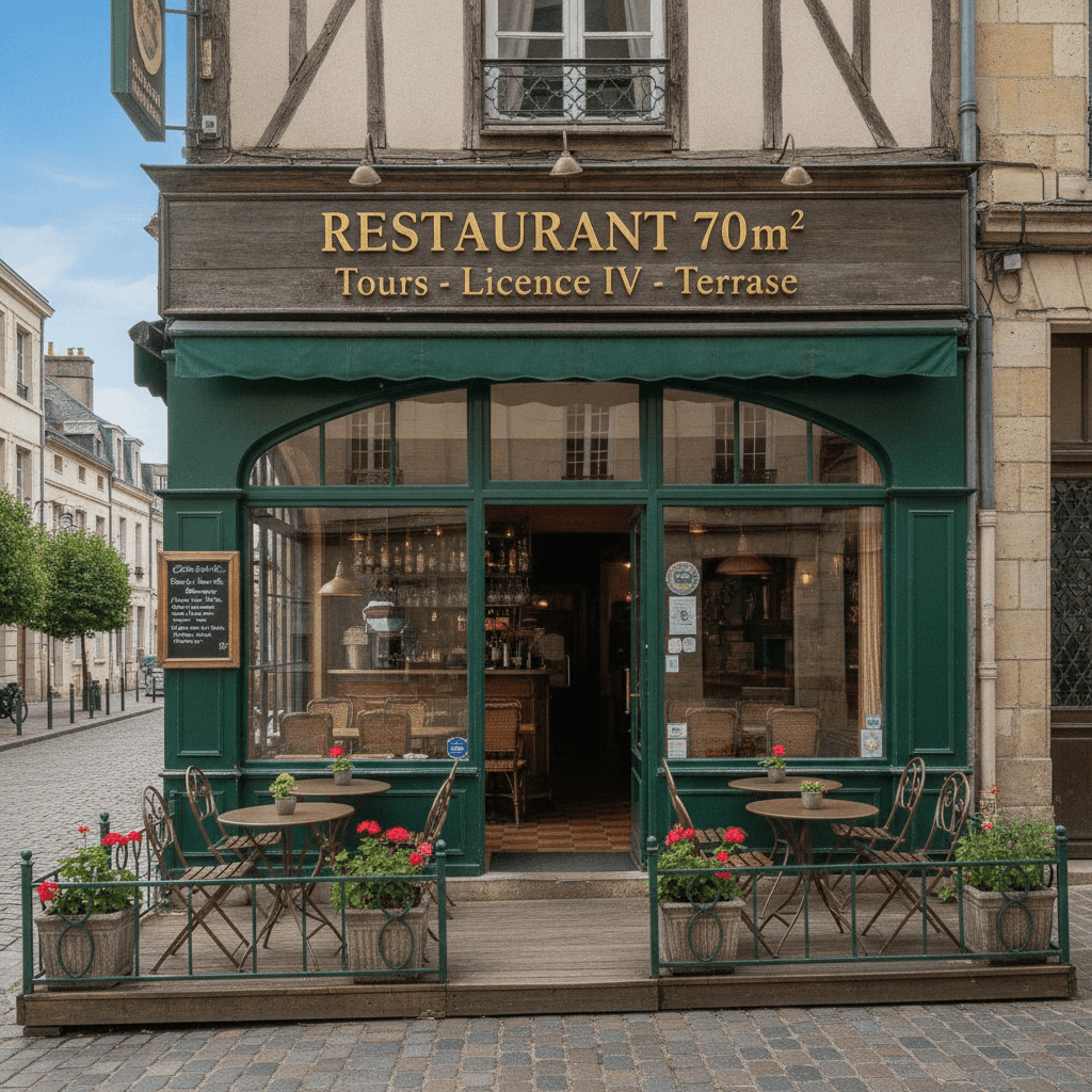 Restaurant 70m² à Tours : terrasse - licence IV - Image 1