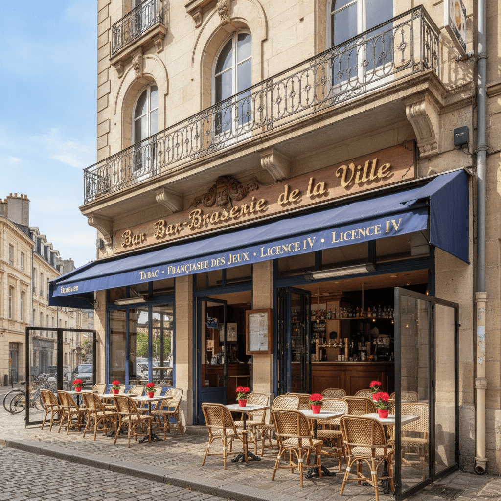 Bar-brasserie 200m² à Tarare : terrasse - licence IV