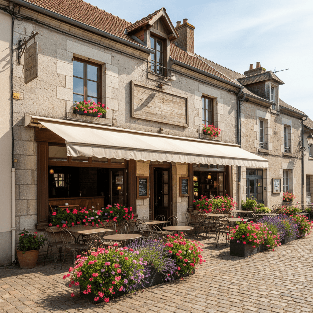 Restaurant à Le Mesnil-Rouxelin : terrasse - extraction - Image 1