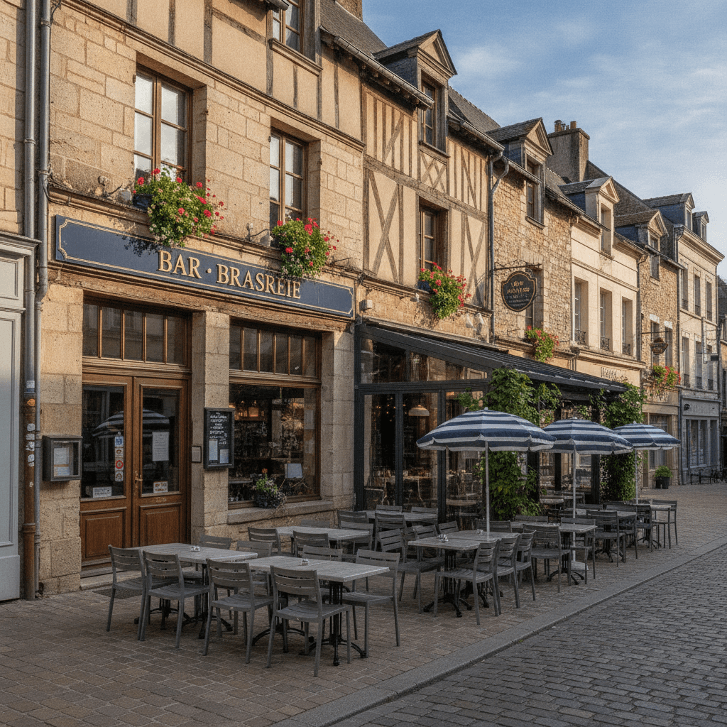 Bar-brasserie 180m² à Bayeux : terrasse - licence IV