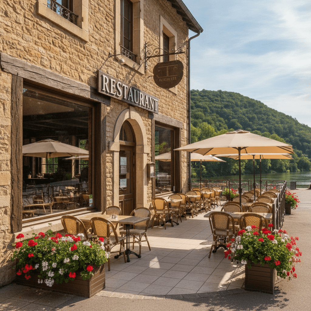 Restaurant 500m² à Belleville-En-Beaujolais : terrasse - licence IV