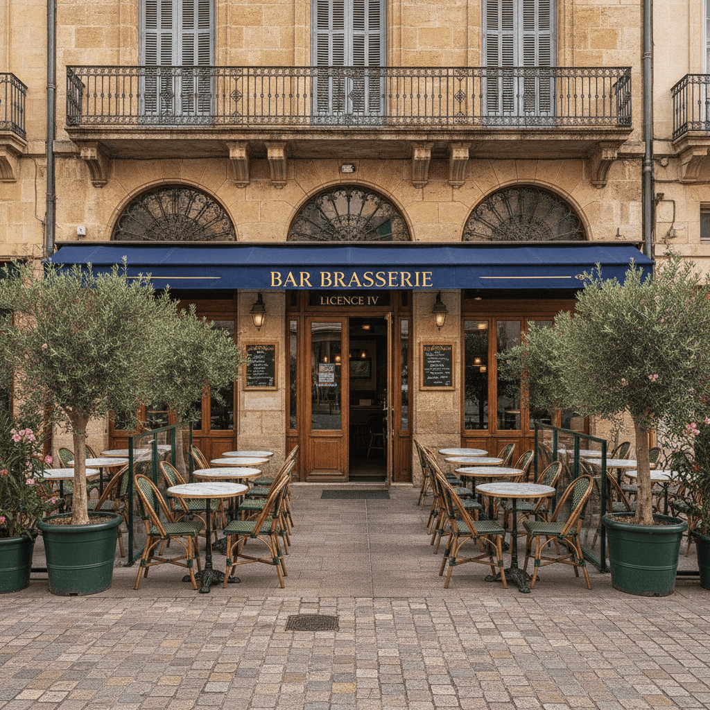 Bar-brasserie 60m² à Montpellier : terrasse - licence IV