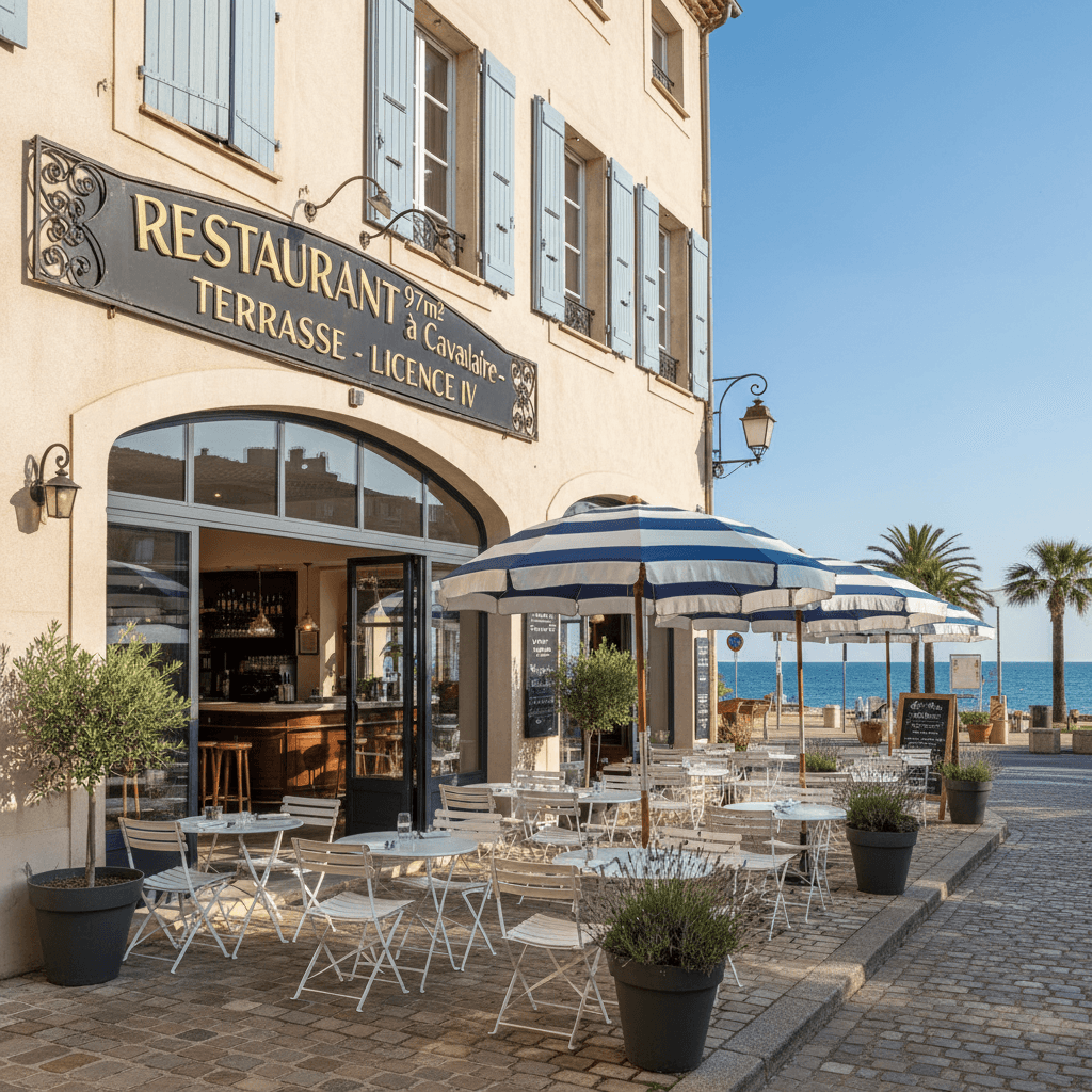 Restaurant 97m² à Cavalaire-Sur-Mer : terrasse - licence IV