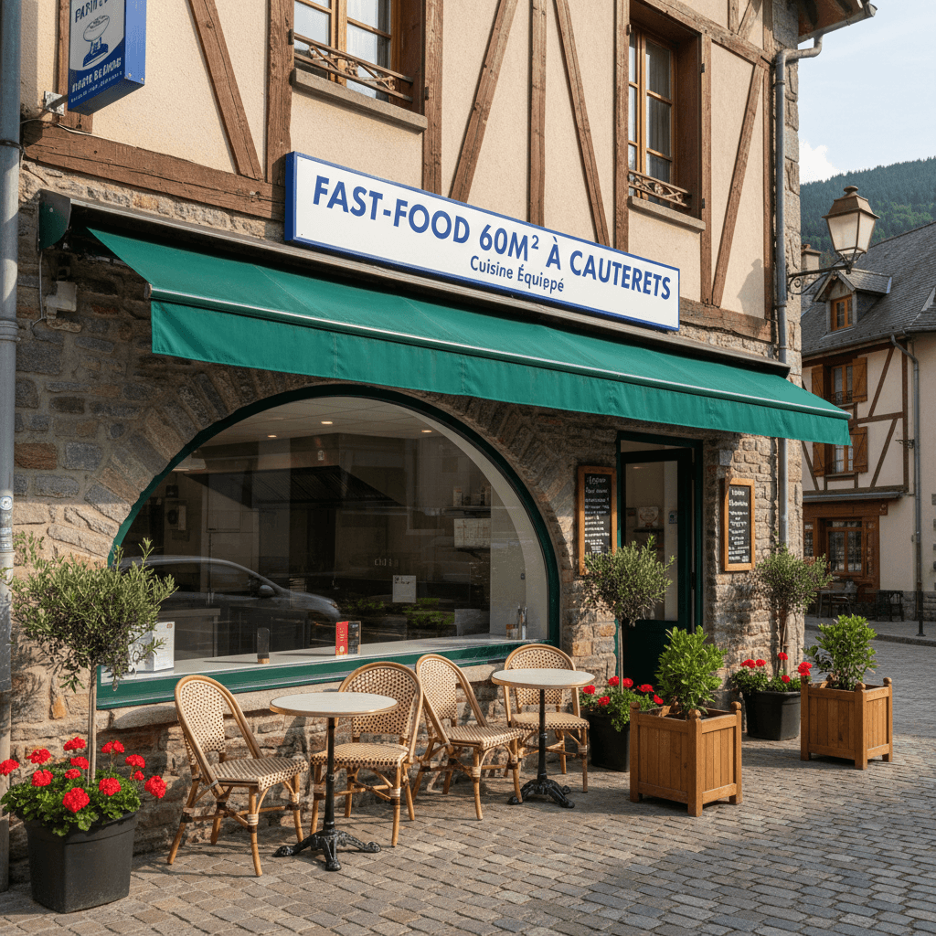 Fast-food 60m² à Cauterets : cuisine équipée - Image 1