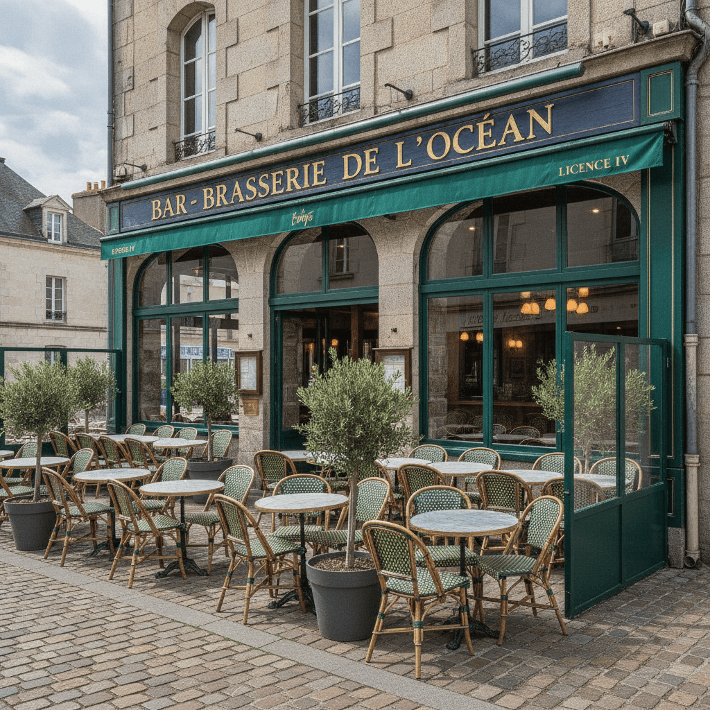 Bar-brasserie à Vannes : terrasse - licence IV