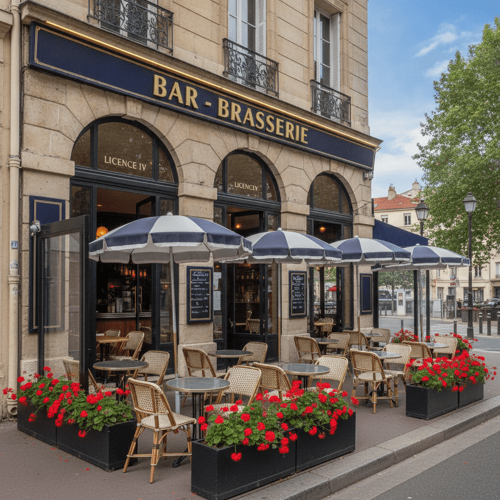 Bar-brasserie à Vienne : terrasse - licence IV