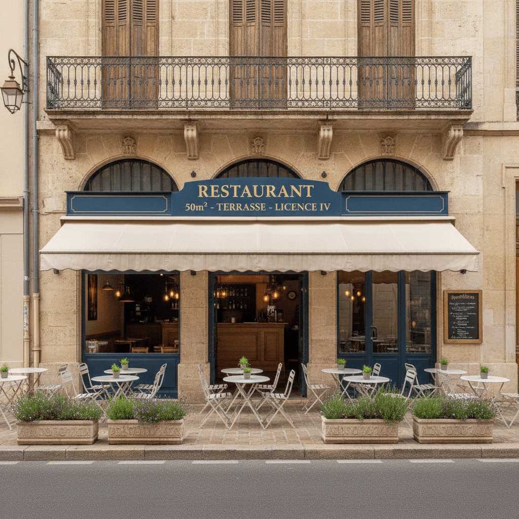 Restaurant 50m² à Nîmes : terrasse - licence IV
