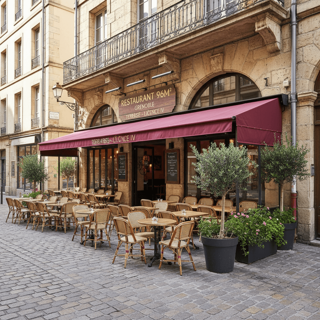 Restaurant 96m² à Grenoble : terrasse - licence IV