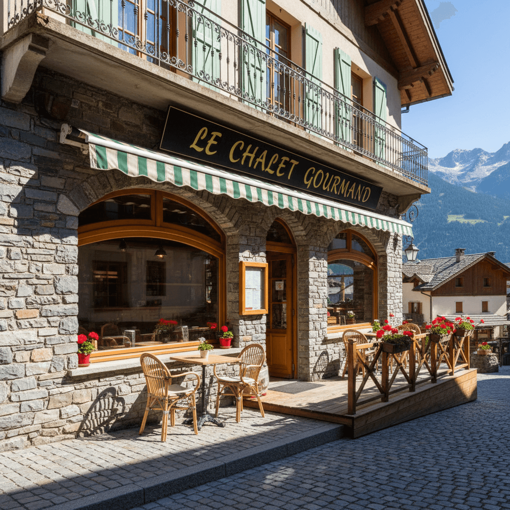 Restaurant 390m² à Morillon : terrasse - extraction - Image 1