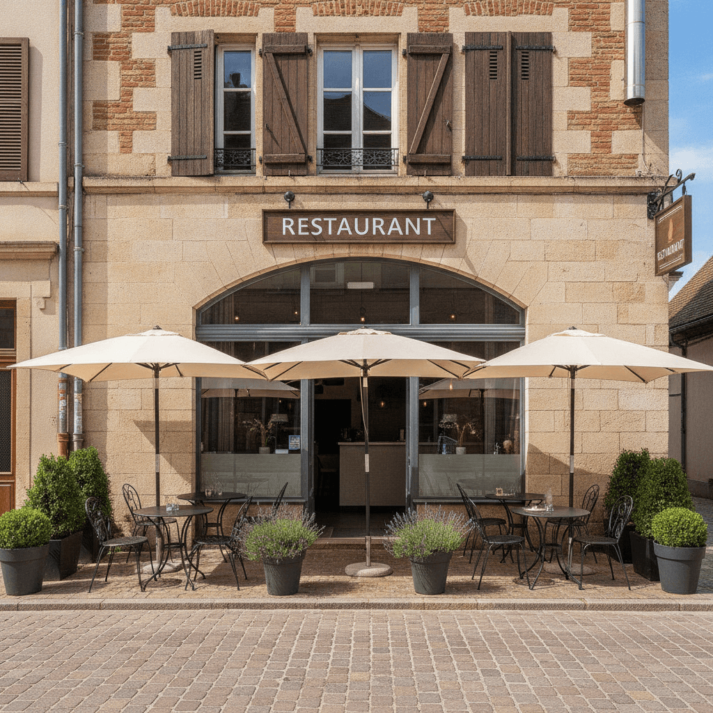Restaurant 320m² à Eschau : terrasse - extraction