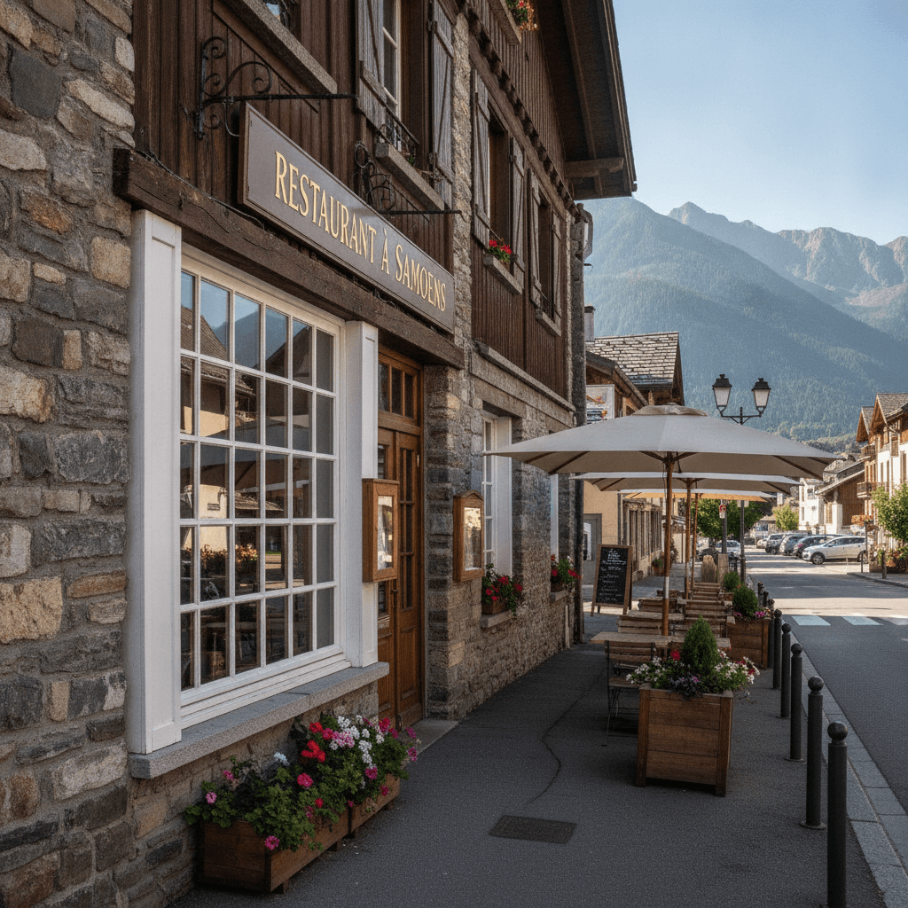 Restaurant à Samoëns : terrasse - licence IV