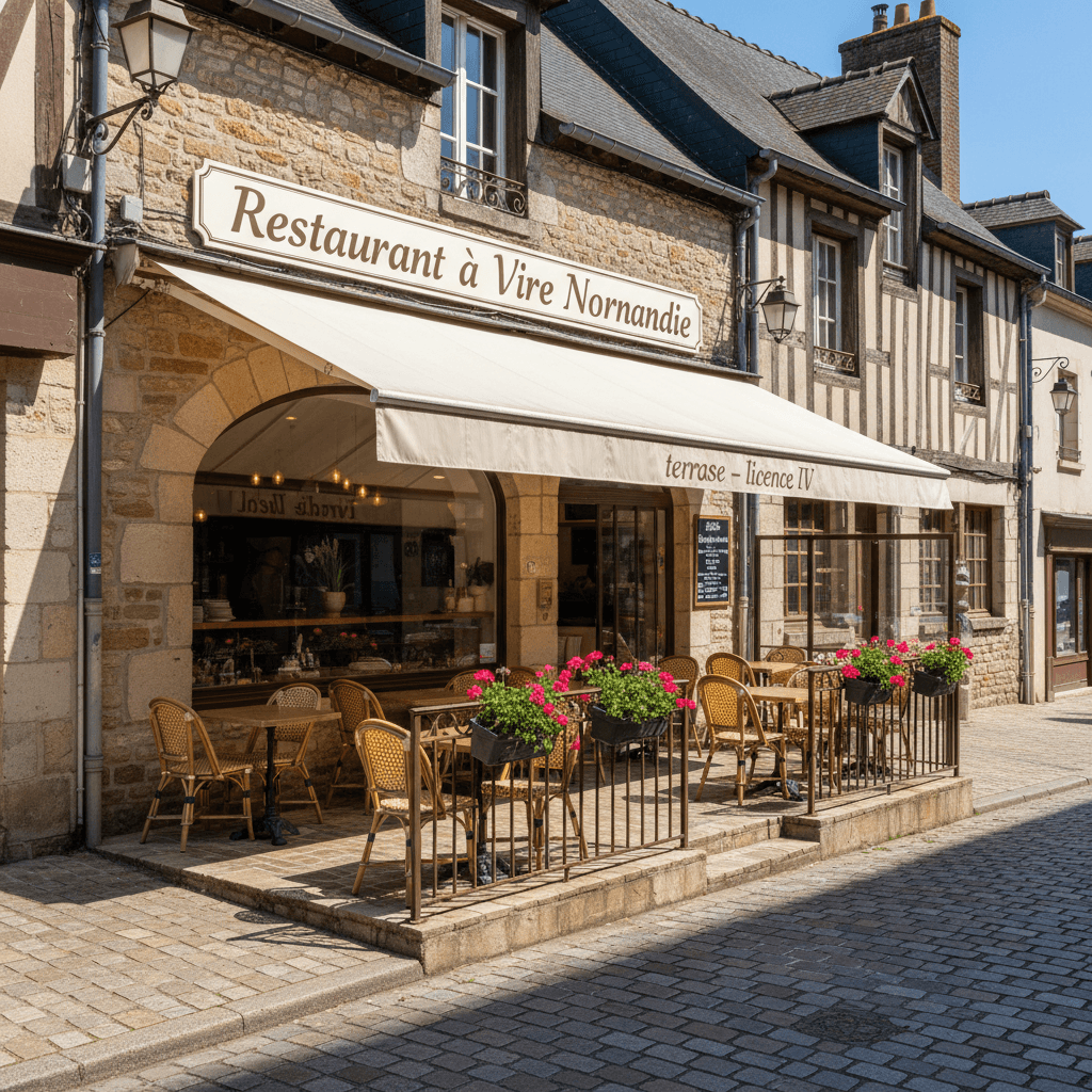 Restaurant à Vire Normandie : terrasse - licence IV