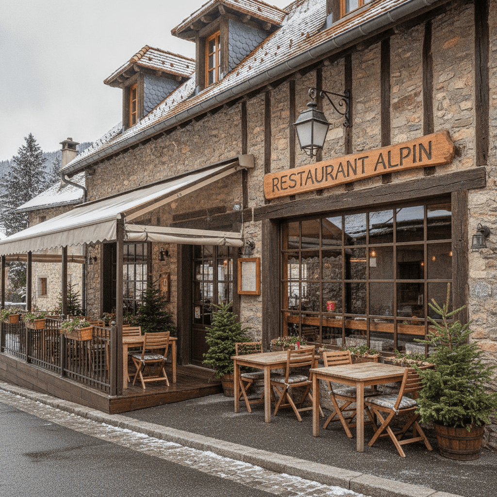 Restaurant 200m² à Péone : terrasse - licence IV - Image 1