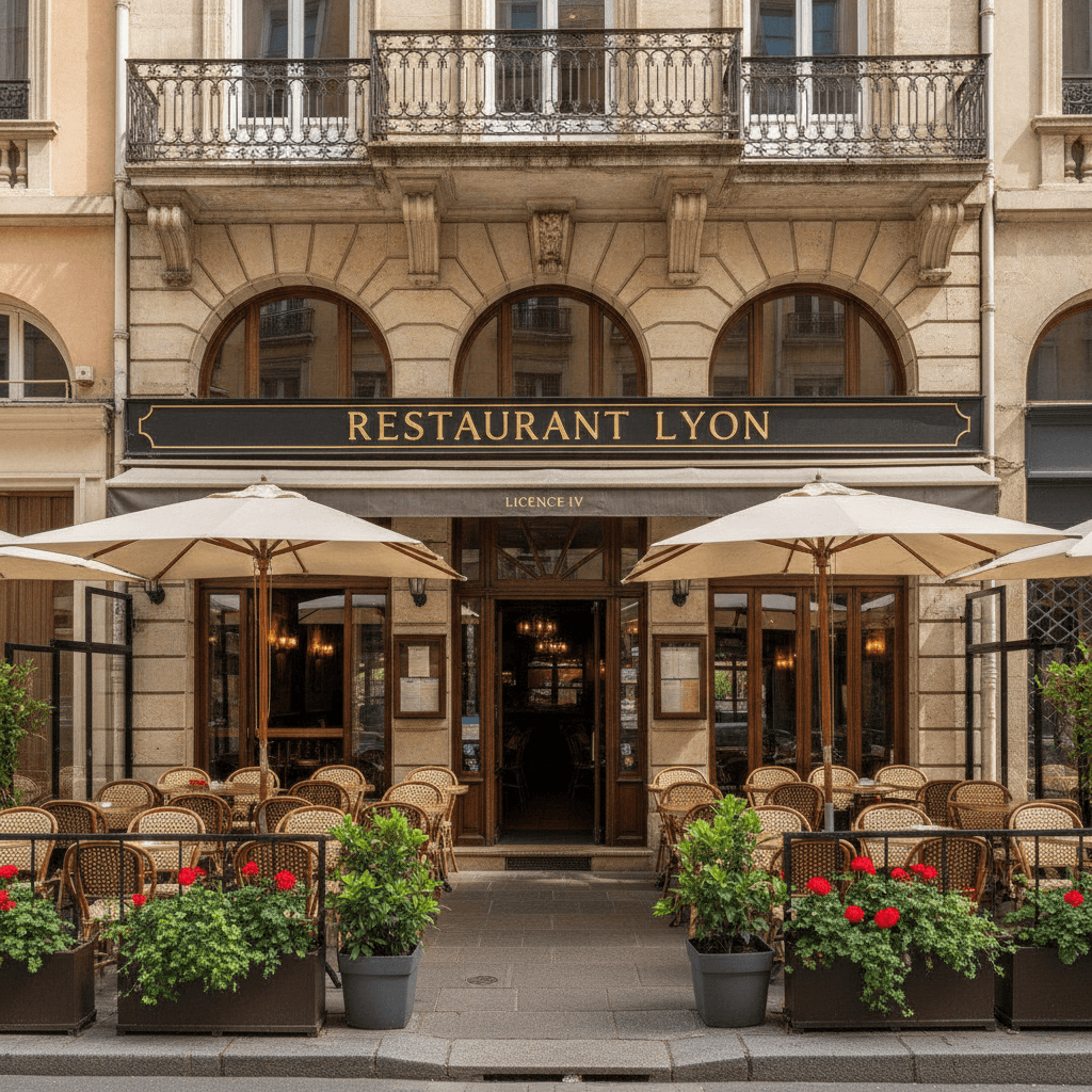 Restaurant 226m² à Lyon : terrasse - licence IV